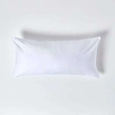 Image of HOMESCAPES 1000 Thread Count Egyptian Cotton White 40 x 80 cm Pillowcase Euro Size Luxury Pillow Case