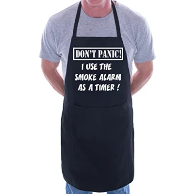 Image of Print4U Don&#039;t Panic Fathers Day Gift Funny BBQ Cooking Novelty Apron Black