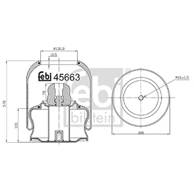 Image of 6283200825, A6283200825 Boot, air suspension FEBI BILSTEIN 45663 Rear Axle