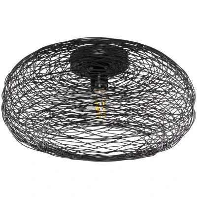 Image of Lindby Kaviya ceiling light, black, Ø 40 cm, iron, E27