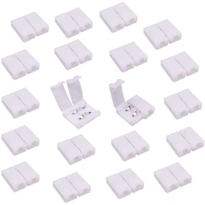 Image of LitaElek 20pcs LED Connector 2 Pin 8mm Wide Monochrome SMD 3528 2835 Strip Tape Ribbon Band Adapter Extender