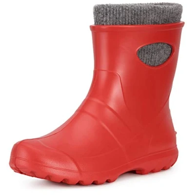 Image of Ladeheid Girl&#039;s EVA Thermo Lightweight Wellington Boots Rainy Wellies Rain LA 750 (Red, 4.5 UK)