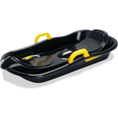 Image of Dantoy Kids Sledge With Brakes, Toboggan Bob Sled for Winter Snow, Black Sleigh Bobsleigh