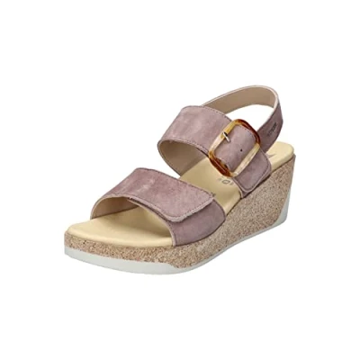 Image of Giulia Velvet Leather Women&#039;s Wedge Sandals