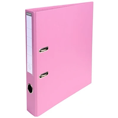 Image of Exacompta Ref 53555E Prem&#039;Touch PVC Lever Arch File 320 x 290mm in Size, 2 Rings, Can Hold A4 Documents, 50mm Spine, 55mm FSC Certified Pink Cover
