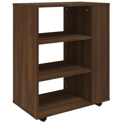 Image of vidaXL Rolling Cabinet Brown Oak 60x35x75 cm Engineered Wood