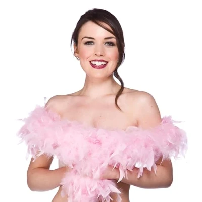 Image of Wicked Costumes Adult Unisex Feather Boa Fancy Dress Accessory Baby Pink