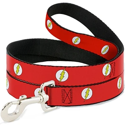 Image of Buckle Down &quot;Flash Logo Red/White/Yellow Dog Leash, 6&#039;