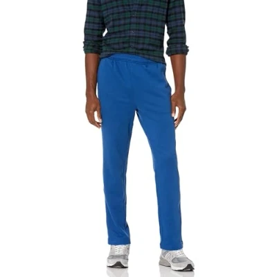 Image of Amazon Essentials Men&#039;s Fleece Open Bottom Joggers (Available in Big &amp; Tall), Blue, S