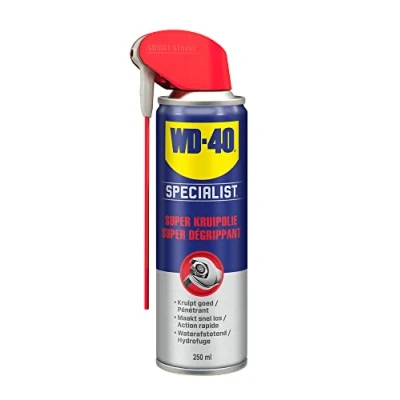 Image of WD 40 Specialist, Super Penetrating Oil with Smart Straw, Loosens stuck or rusted parts, Highly penetrating, Moisturizing and rust corrosion resistant, 250 ml