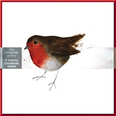 Image of Pack of 8 Robin Red Breast Charity Christmas Cards Multiple Charities ALCX9974