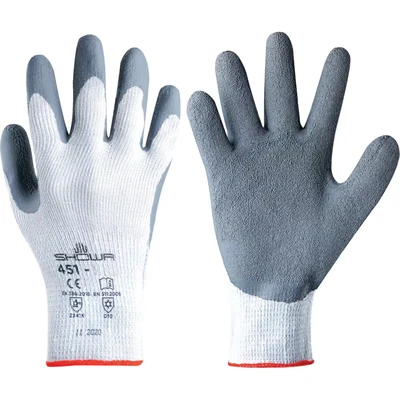 Image of Showa 451 Thermo Palm side Coated Grey Grip Gloves Size 9