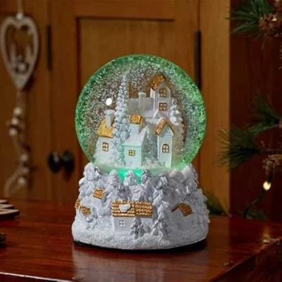 Image of Marco Paul Christmas decorations Gingerbread house snow Globe Large globes for adults table decoration (Gingerbread House)