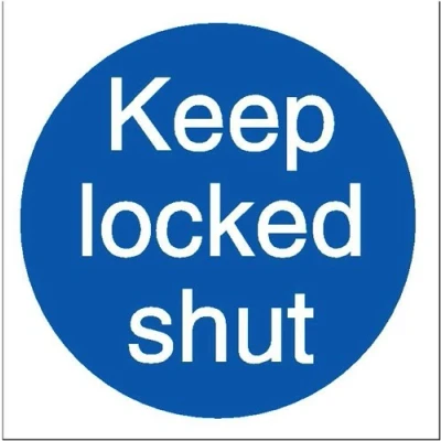 Image of Seco Keep Locked Shut Sign, 200mm x 300mm Self Adhesive Vinyl