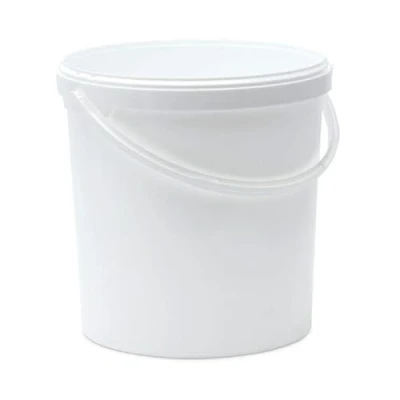 Image of INVOPAK 21 Litre Food Grade Plastic Bucket with Lid and Handle, White, Airtight, Recyclable &amp; BPA Free