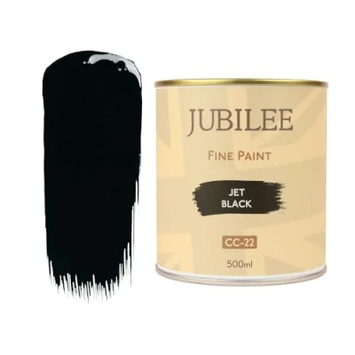 Image of Guild Lane Jubilee Fine Paint Jet Black Furniture, Metal, Fabric, Glass &amp; More Indoor Outdoors Water Based Acrylic 500ml
