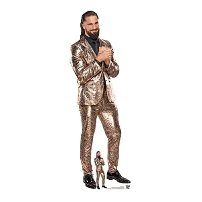 Image of SC4160 Seth Rollins Gold Suit WWE Lifesize Cardboard Cutout With Mini