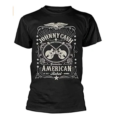 Image of Johnny Cash Men&#039;s American Rebel Black T shirt