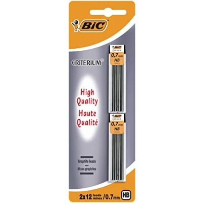 Image of Bic Criterium Mechanical Pencil Leads 0.7 mm (Blister Pack of 2), gray