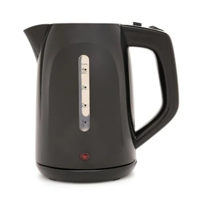 Image of KitchenPerfected Quiet Boil Eco Friendly Lightweight Cordless Kettle 1100w, 1 cup boil, 1.0 Litre (4 cups), Removable Filter, Elderly, Hotels, B&amp;B&#039;s Black E1571BK