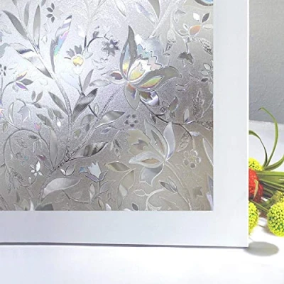 Image of Zindoo Privacy Window Film Stain Glass Cling No Glue Static Decorative Covering Frosted (43 * 200CM)