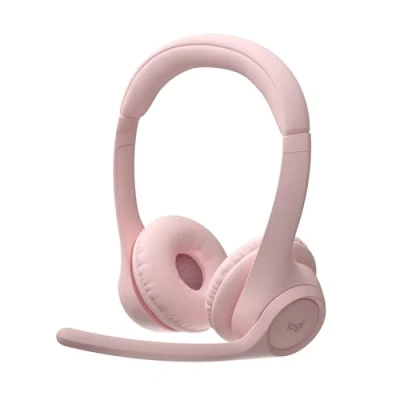 Image of Logitech Zone 300 Wireless Bluetooth Headset with Noise Cancelling Microphone, Compatible Windows, Mac, Chrome, Linux, iOS, iPadOS, Android Rose