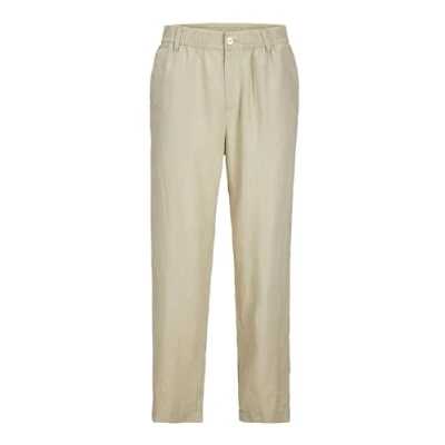 Image of JACK &amp; JONES Men&#039;s Jpstkarl Jjlawrence Linen Chino Sn Trousers, Fields of Rye, M