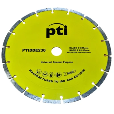Image of 230mm, 9&quot; Diamond cutting Disc, PTI Angle Grinder Discs Metal Discs, For Concrete, Stones Cutting, Wood, Tile, Bricks &amp; ceramics Segmented oscillating 9 inch, Bore:22.23mm