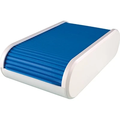 Image of helit The Personal H6218030 Business Card Box Blue Translucent/White