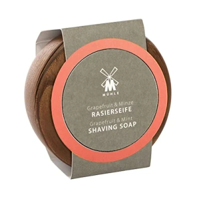 Image of MÜHLE Wooden Bowl Including Shaving Soap 65g (Grapefruit &amp; Mint)