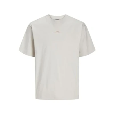 Image of JACK &amp; JONES Men&#039;s Jcosolarrize Tee Ss Crew Neck Ln T Shirt, Moonbeam, XXL