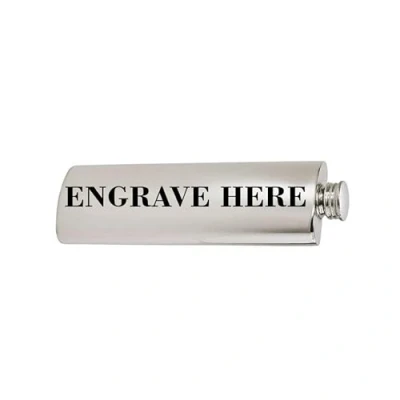 Image of Wentworth Pewter Plain Kidney Flask,Hip Flask, Spirit Purse 3oz Capacity with Engraving