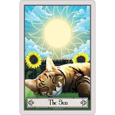 Image of Deadly Tarot Felis The Sun Small Tin Sign Cream 10 x 15cm