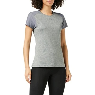 Image of Craft Training Wear Advanced Essence Short Sleeve Slim Jerseys Dk Grey Melange, Large