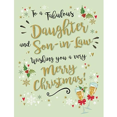 Image of Piccadilly Greetings Modern Christmas Card Daughter &amp; Sister in Law 8 x 6 inches