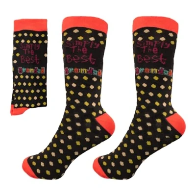 Image of SHATCHI Men&#039;s Simply The Best Grandad Novelty Designer Socks Fathers Day Christmas Birthday Gift, One Size