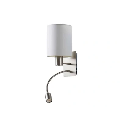 Image of Lindby wall light Shajan, 29 cm, textile, E27, LED reading
