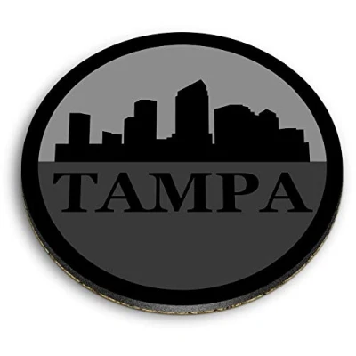 Image of 1 x Round MDF Magnet Tampa Bay Florida Travel USA US 35011
