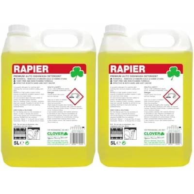 Image of Clover 303 Rapier Premium Auto Dishwash Detergent 5 Litre Pack of 2