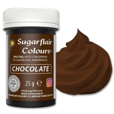 Image of Sugarflair Spectral Chocolate Food Colouring Paste, Highly Concentrated for Buttercream, Sugar Royal Icing, Cake Mixes and More! Vibrant Colour Dye 25g