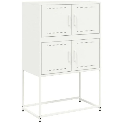 Image of vidaXL Sideboard White 68.5x38.5x107 cm Steel