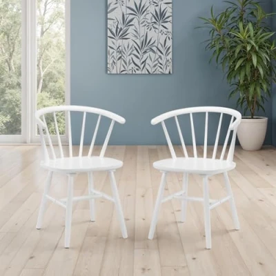 Image of Julian Bowen Set Of 2 Modena Dining Chairs White