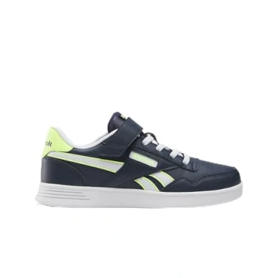 Image of Reebok Court Advance Elastic LACE &amp; TOP Strap VECTORNAVY/DIGITALLIME/White Male Tennis Shoes
