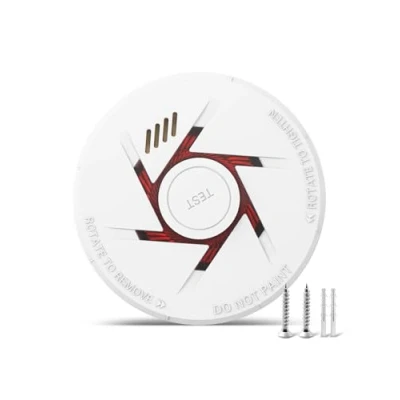 Image of 9V Battery Photoelectric Smoke Alarm with 10 Years Life Detector Test Button 1 Pack