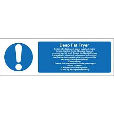 Image of 300mmx100mm Deep Fat Fryer (Self Adhesive Sticker Label Sign)