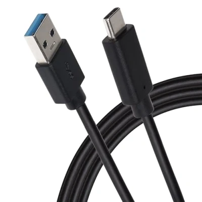 Image of Maplin Pro Fast Charging USB C to A 3.1 Cable Black, 1m, and Syncing, for Apple MacBook, iPad Pro, Air, iPhone 15, Samsung Galaxy phones, Microsoft Surface, Google Pixel, Honor
