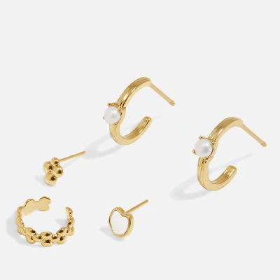 Image of Joma Gold Stacks of Style Pearl Earring Set