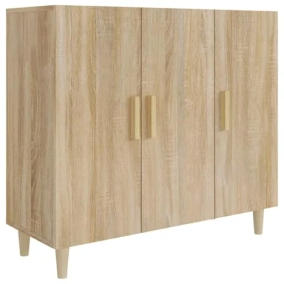 Image of vidaXL Sideboard Console Side Cabinet Home Organiser Storage Indoor Bedroom Rack Buffet Furniture Sonoma Oak Engineered Wood