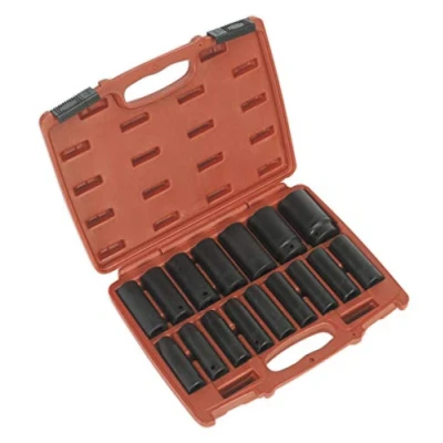 Image of Sealey Ak5816M Impact Socket Set 16Pc 1/2Sq Drive Deep Metric