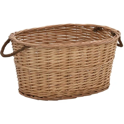 Image of vidaXL Firewood Basket with Carrying Handles 58x42x29 cm Natural Willow